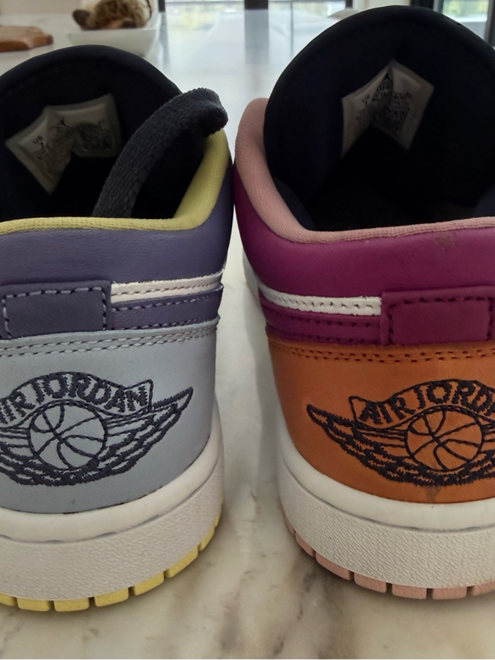 Nike Air Jordan Low Top Sneakers Unique Mismatched Color Design